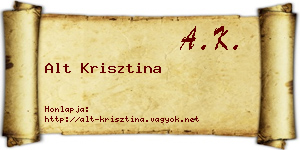 Alt Krisztina névjegykártya