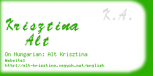 krisztina alt business card